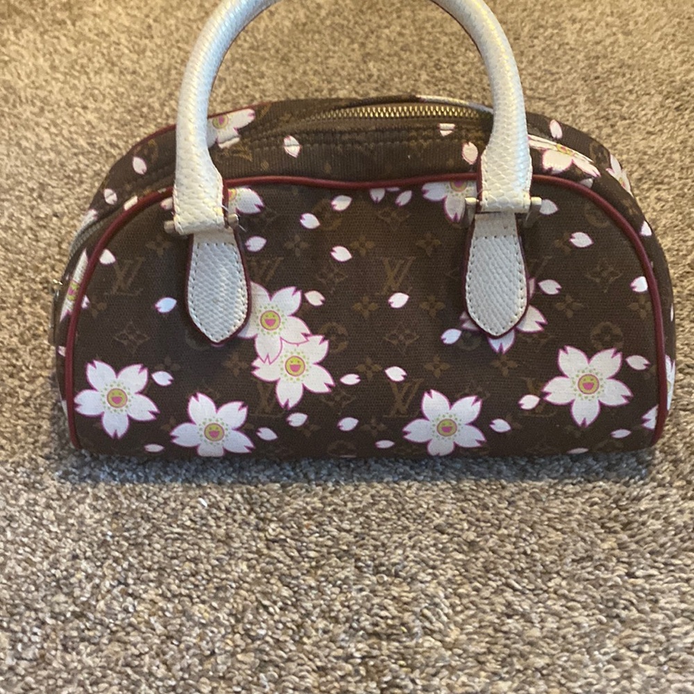 Faux cherry blossom small purse
